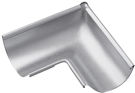 Rinnenwinkel für Dachrinne, Dachrinnewinkel Innenecke aus Titan und Zink, Breiter Rinnenwinkel mit hohem Wasserdurchfluss zum Rinnensystem 6tlg / 333-150 mm