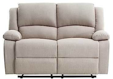 LOUNGITUDE - DETENTE - Canapé de Relaxation - Manuel - 2 Places - Inclinaison réglable - en Tissu - Beige -L143cm