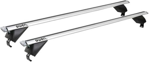Owen Dachträger 5.0 Pro Silber 135cm - Universal Relingträger für eine offene Reling | 90 kg Tragkraft | 2 min Montage | TÜV & GS Zertifiziert |Top-Performance Dachträger für Ihr Auto