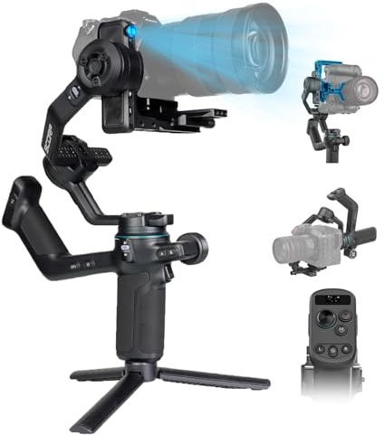 SCORP C2 AI Tracking Gimbal Stabilizer for Camera,for Mirrorless Vlogging Camera Sony/Canon/Panasonic/Nikon/Fujifilm,Native Vertical Shooting, Max 7.72lb,Bluetooth/TypeC Connect, Gesture Control