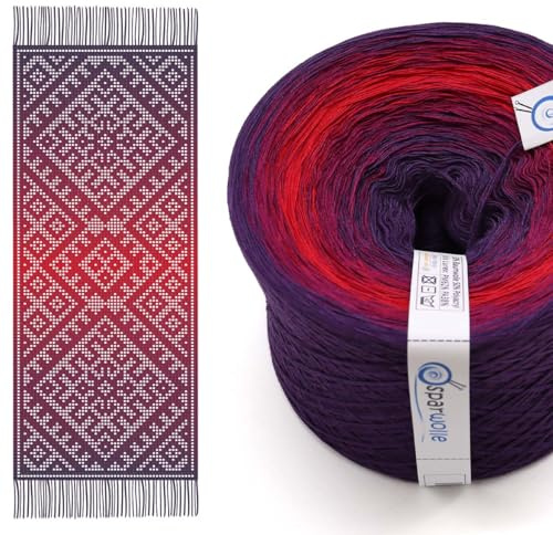 SparWolle Darova Colour Gradient Yarn Fillet Scarf Crochet Set 4-Ply 1,500 m Including Instructions (DA0002)