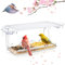 WELDUN Großes Fenster Futterhaus für Vögel 24.5x10x14cm(LxWxH), Vogelhaus mit Vogeltränke, Transparent Abnehmbar Vogelfutterspender mit 2 Zellen, für kleine Wildvögel