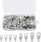 60PCS Tinned Copper Wire Lugs, Battery Cable Ends, Ring Terminals Connectors Assortment Kit for Electrical Cable