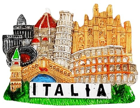Calamita Magnete da frigorifero 3D di Resina Monumenti Italia Souvenir Regalo Casa Cucina da Collezione 7X6 cm (60453)