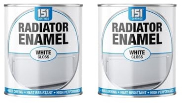 PEBBLE HUG Radiator Enamel White Gloss Paint, Quick Drying Formula, Heat-Resistant, Ideal for Home and Office Use, DIY Enthusiasts, Easy to Apply, 300ml, (2 Pcs)