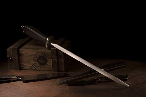 Master Grade Hard-Chrome Finish Knife Sharpener Rod, Knife Honing Rod, knife sharpeners for kitchen knives L 12″ D 0.5”