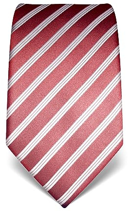 Vincenzo Boretti Corbata de hombre en seda pura, de rayas rosa antiguo
