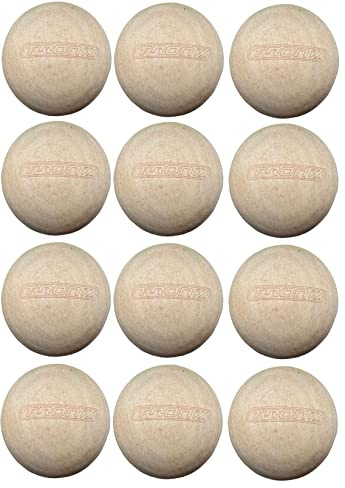 TronX Wood Stickhandling Training Hockey Balls 12-Pack | 2-Inch Diameter | Training Equipment for Floor Dribbling Skills, Dekes & Ball Handling Drills | Swedish Balls