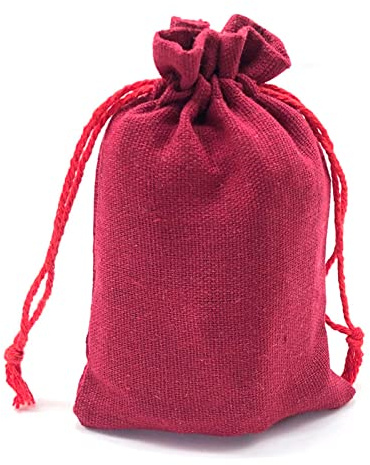 20 Pieces Mini Sac Cadeau, Plats Sac Jute Noel Baby Shower Thanksgiving Halloween Pâques Fête des Mères Anniversaire Petite Pochette Tissu Bijoux Semences Bonbons Pochette Lin-rouge-10x14cm