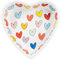Blond Amsterdam Herzförmige Servierschale mit bunten Herzmotiven – Ø22 cm – Keramikschale für Valentinstag & romantische Anlässe