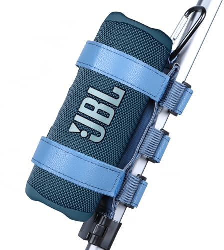 Lebakort Tragbare Lautsprecher Halterung für 7-12 Zoll Bluetooth Wireless Lautsprecher für Golf Cart Geländer Fahrrad Boot Outdoor Verstellbare Riemen (Blau)