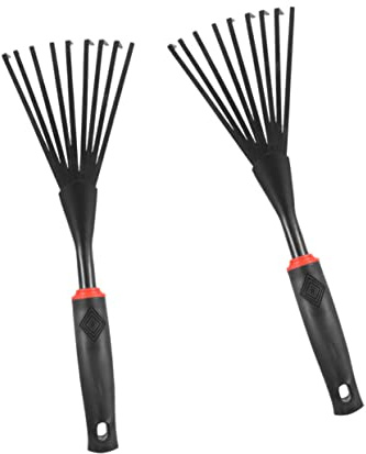 UPKOCH 2piezas Rastrillo De Césped De Jardín De Raíces Rastrillo De Mano para Raíces Herramienta De Jardinería Duradera para Exteriores y Limpieza De Césped
