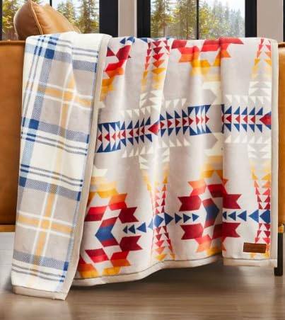 Pendleton Reversible Plush Throw - 50 x 70 (1, Legend Lake Grey)