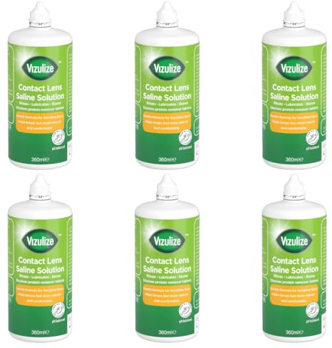 Contact Lens Saline Solution 360ml - Pack of 6