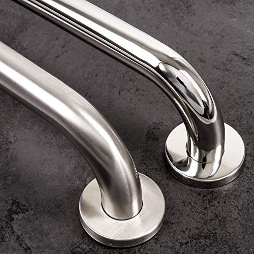 Stahlia Haltegriffe für Senioren Ø 25mm Handlauf Edelstahl gebürstet 600mm Aufstehhilfe Toilette Handtuchhalter Bad Badewannengriff Duschgriff Handgriff