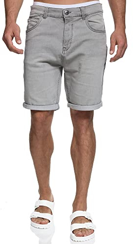 Indicode Hommes Lonar Jeans Shorts | Pantalon Court en Jean à 5 Poches