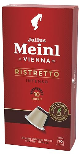 Julius Meinl Inspresso Ristretto Intenso 10, Nespresso-kompatibel, kompostierbar, 10 Kaffeekapseln, 10,00 Portion Stueck,
