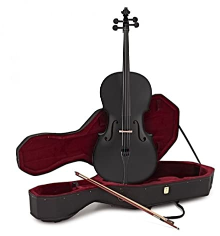 Gear4music Cello Outfit 4/4 Full Size mit Bogen & Etui, schwarz