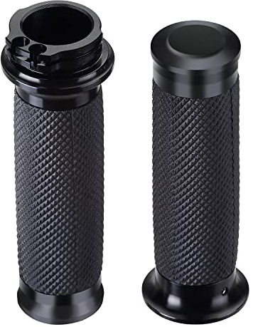 Motorcycle Black Hand Grips 1 Inch Handlebar Grips Universal Compatible for Harley Honda Kawasaki Suzuki Yamaha Bobber Chopper Cafe Racer