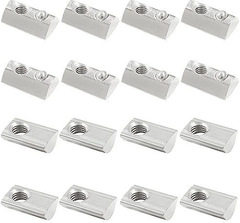 Kyuionty 30 Pcs 4040 Series M8 Half Round Roll in Spring T Nuts, Carbon Steel Roll Ball Elastic Nuts for European Standard 40 Series 8mm T-Slot Aluminum Extrusion Profile
