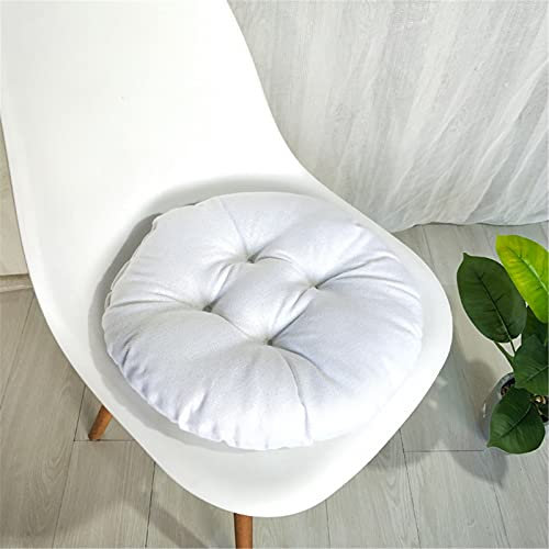 DOTBUY-SHOP Cojines Sillas Jardin Color Sólido Cojines Redondos Cojines de Asiento para Sillas de Terraza Cocina Patio Balcón Salón, 40,45,50cm para Interior o Exterior (40x40cm,Blanco)
