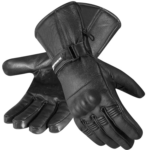WESTWOOD FOX Motorbike gloves Thinsulate Thermal Motorcycle Leather Gloves Waterproof Winter Summer, mens gloves.