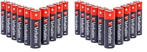 Verbatim - Pilas (Single-Use Battery, AA, Alcalino, Cilíndrico, 1,5 V, 10 Pieza(s) Negro, Rojo (49875) (Paquete de 2)