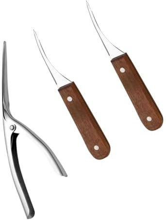 Holibanna Set di Sbucciatori per Gamberetti in Acciaio Inox Rimozione Linea Taglialegna Pulitore Guscio Utensile da Cucina