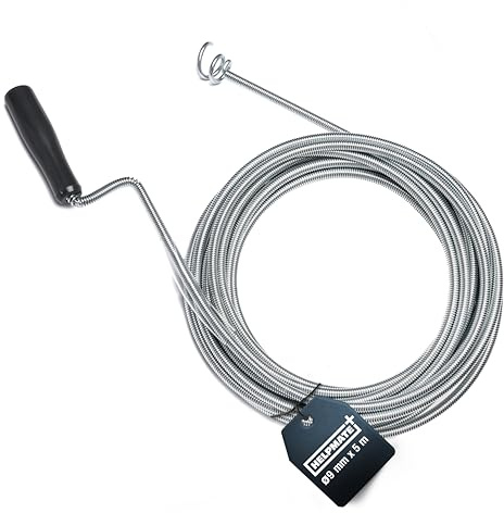 HELPMATE 8099441 Spirale per Pulizia Tubi, Argento, Ø 9 mm x 5 m