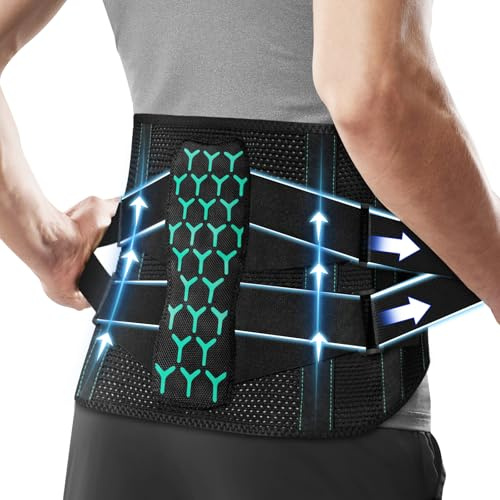 Beugo Faja Lumbar Hombre Mujer, Cinturón Lumbar con Doble Ajuste con 5 varillas de soporte, Cinturón Abdominal Transpirable con Soporte Ergonómico Para Lesiones lumbares y de espalda, (M)