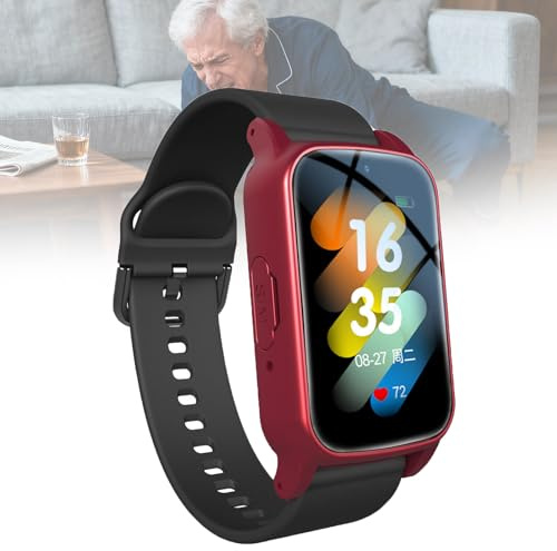 Reloj inteligente con recordatorio de alarma para personas mayores, reloj inteligente con botón de emergencia SOS, llamada de voz HD e impermeable, detección de caídas, regalos para padres y mamás