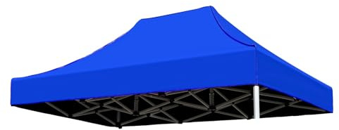Ersättning, lusthus, baldakin, tak, vattentätt PVC-skydd för utomhus, trädgård, lusthus, soltät och värmeisolering, idealisk för trädgård och camping (endast toppskydd, blå 3 x 6 m)