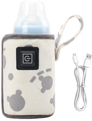 Calentador de botellas USB – Material de piel sintética, calentador de leche | aislante portátil de 4 pulgadas de 120 g, de calefacción uniforme tipo C que mejora el viaje para uso en