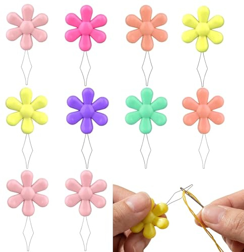 KIMHOME Lot de 10 enfile-aiguilles, outil d'aide à l'enfilage automatique en plastique pour couture à la main, point de croix et broderie