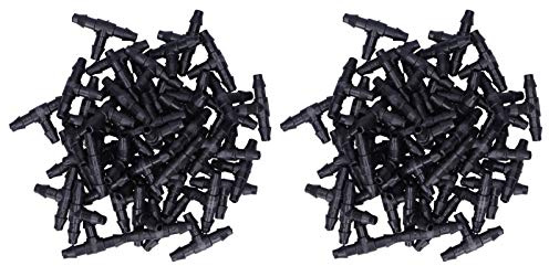 100 Pezzi Connettore T, Connettore per Tubo da 4/7 Raccordi per Irrigazione da Giardino Connettori per Cavo di Irrigazione a Micro Irrigatori per Tubi Sistemi di Irrigazione Automatici Attrezzo