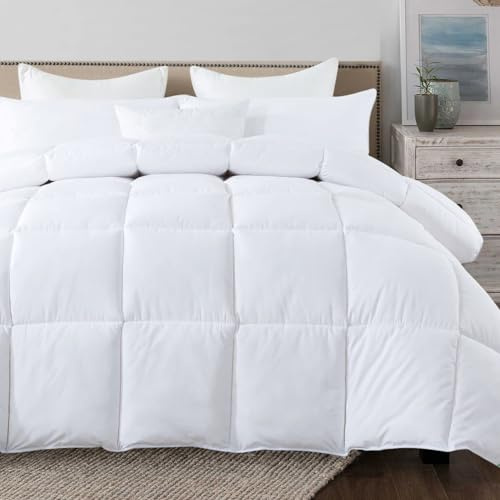 SUFUEE Double Size Duvet, 4.5 Tog Luxurious Wool Duvet, Fresh Ideas Washable Australian Wool Filled Quilt, 230T Soft Fabric Shell (Double Size: 200x200cm)