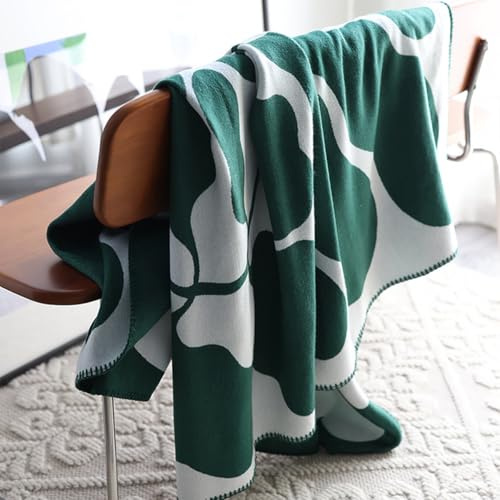 LumiSyne Filt Falsk Kashmir Löv Geometrisk Mönster Nordisk Stil Vintage Varm Filt Mjuk För Kontor Bil Resor Gobeläng Rutig Soffa Kast Filt Lämplig För Säng Fåtölj 130 x 180 cm