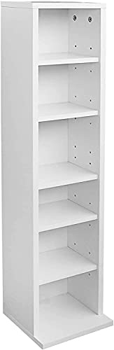Hampton & Stewart DVD Storage Tower Rack CD Unit Shelf Organiser Wood Black/White (White)