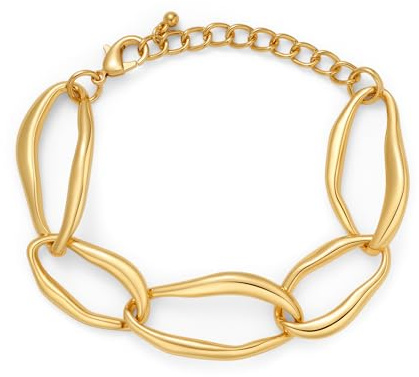 TOVABA Sculptural Chunky Gold Bracelet for Women Gold Bangle for Women, Hypoallergenic & Tarnish-Free, Gift Jewellery for Her, Elegant Summer Accessory