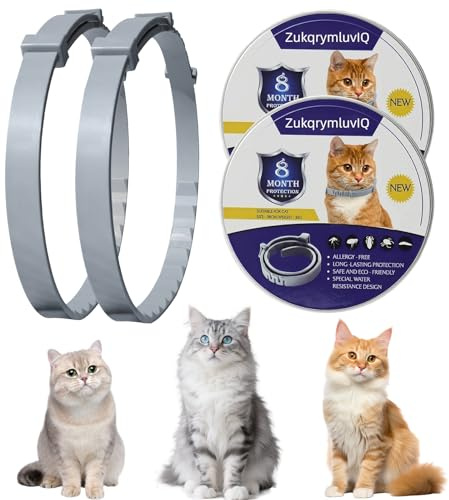 2 Pack Cat Collar with Natural Essential Oils – Gentle Everyday Protection, Each Lasts Up to 8 Months, Waterproof & Adjustable for Cats 7 Weeks and Older