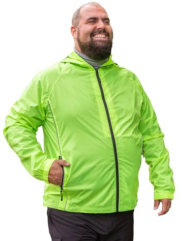 ADAMO Übergrößen Herren Regenjacke große Größen 2XL-14XL, Größe:5XL, Farbe:Neongelb