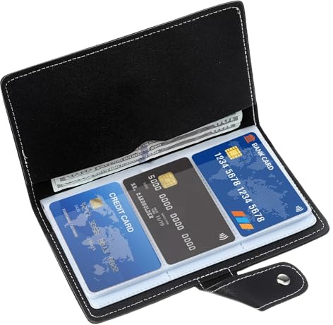 Mabor 96-Slot PU Leather Card Holder, Credit Card Organizer & Business Card Holder Book with Blocking, Portable Gift Card Holder for Men and Women (Black)