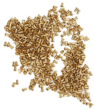 Keenso Confezione da 500 Rivetti Cavi Decorativi in ​​ottone per Accessori di Abbigliamento, Fibbie Ad Occhiello Ad Aria in Rame con Eccellente Resistenza Alla Corrosione per Borse in Pelle,