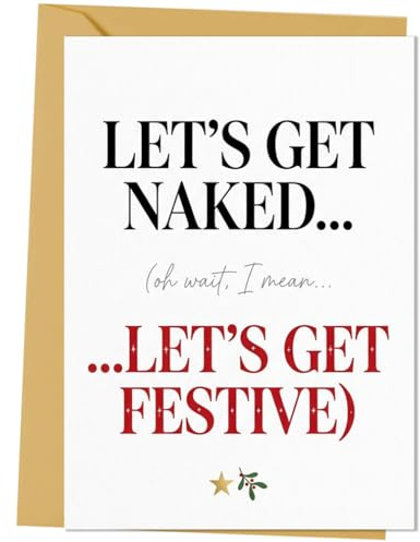 Zalingo Funny Birthday Card Christmas Card for Boyfriend Girlfriend Husband Wife Happy New Year Card for Men Women