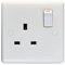 Eurolite Enhance White Plastic 13A 1 Gang Switched Socket Single Pole