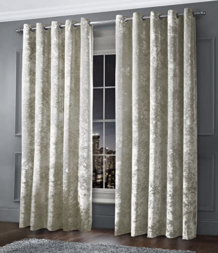 Intimates Window Curtains for Living Room Eyelet Thermal Dimout, 2 Panels, W46 X L54, Natural