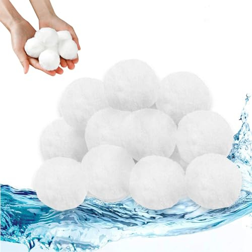 AufuN Filterbollar, poolfilter, bollar, sandfiltersystem, för filterpump, pool, sandfilter (1 400 g, vit)