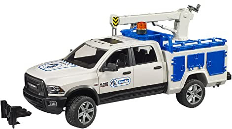 bruder 02509 - RAM 2500 Service Truck mit Rundumleuchte - 1:16 Fahrzeuge, Jeep, Transporter, Spielzeug ab 4 Jahre