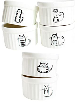 HEMOTON 1 Jeu Coupes Et Bols à Dessert Ramequins 8 Oz Allant Au Four Plats à Lasagnes Ramequins Crème Brûlée Petits Bols En Porcelaine Petit Plat Allant Au Four Poterie Salade Céramique