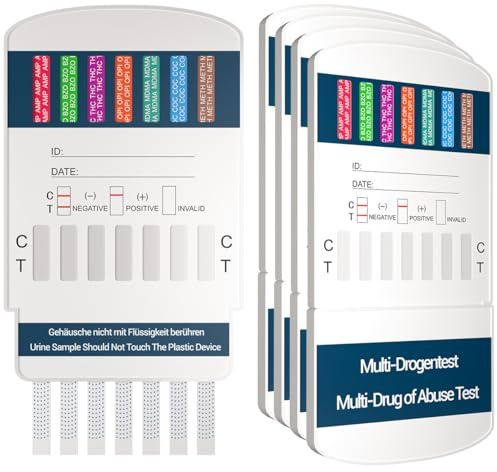 BMUT 5 X 7 in 1 Multi Droghe Test | 7 tipi di farmaci | Test antidroga per urina | Per THC, cocaina, oppiacei, metadone, anfetamine, MDMA (ecstasy) e benzodiazepine – qualità farmaceutica